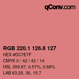 カラーコード: RGB 220.1 126.8 127 | qconv.com