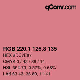カラーコード: RGB 220.1 126.8 135 | qconv.com