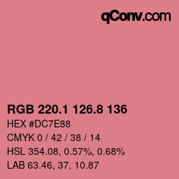 カラーコード: RGB 220.1 126.8 136 | qconv.com
