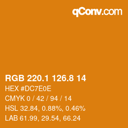 Color code: RGB 220.1 126.8 14 | qconv.com