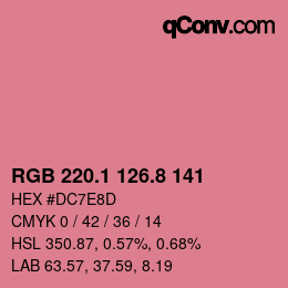 カラーコード: RGB 220.1 126.8 141 | qconv.com