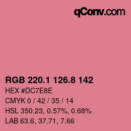 カラーコード: RGB 220.1 126.8 142 | qconv.com