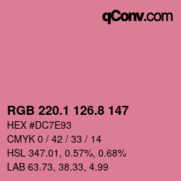 カラーコード: RGB 220.1 126.8 147 | qconv.com