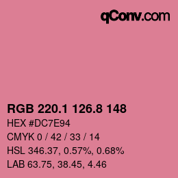 カラーコード: RGB 220.1 126.8 148 | qconv.com