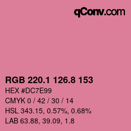 カラーコード: RGB 220.1 126.8 153 | qconv.com