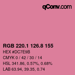 カラーコード: RGB 220.1 126.8 155 | qconv.com
