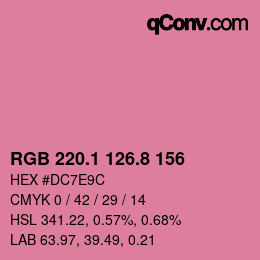 カラーコード: RGB 220.1 126.8 156 | qconv.com