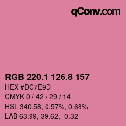 カラーコード: RGB 220.1 126.8 157 | qconv.com