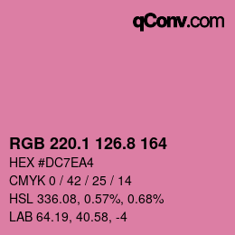カラーコード: RGB 220.1 126.8 164 | qconv.com