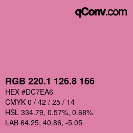 カラーコード: RGB 220.1 126.8 166 | qconv.com