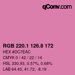 カラーコード: RGB 220.1 126.8 172 | qconv.com