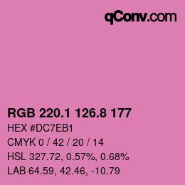 カラーコード: RGB 220.1 126.8 177 | qconv.com