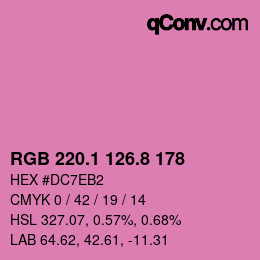 カラーコード: RGB 220.1 126.8 178 | qconv.com