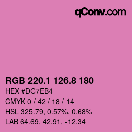 カラーコード: RGB 220.1 126.8 180 | qconv.com