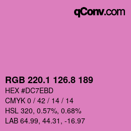 カラーコード: RGB 220.1 126.8 189 | qconv.com
