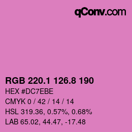 カラーコード: RGB 220.1 126.8 190 | qconv.com