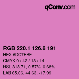 カラーコード: RGB 220.1 126.8 191 | qconv.com