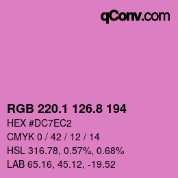 カラーコード: RGB 220.1 126.8 194 | qconv.com