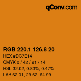 カラーコード: RGB 220.1 126.8 20 | qconv.com