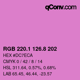 カラーコード: RGB 220.1 126.8 202 | qconv.com