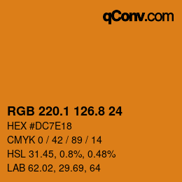 カラーコード: RGB 220.1 126.8 24 | qconv.com