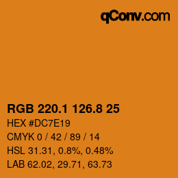 カラーコード: RGB 220.1 126.8 25 | qconv.com