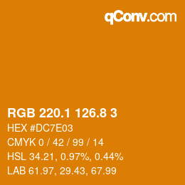 Color code: RGB 220.1 126.8 3 | qconv.com