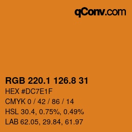 カラーコード: RGB 220.1 126.8 31 | qconv.com