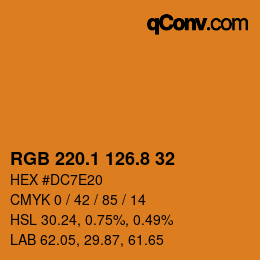 Color code: RGB 220.1 126.8 32 | qconv.com