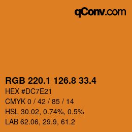 カラーコード: RGB 220.1 126.8 33.4 | qconv.com