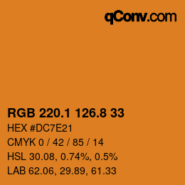 Color code: RGB 220.1 126.8 33 | qconv.com