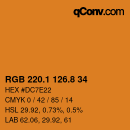 カラーコード: RGB 220.1 126.8 34 | qconv.com