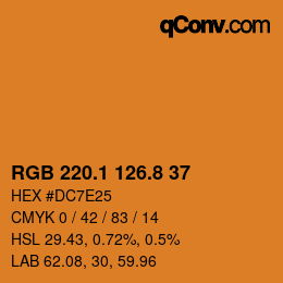 Color code: RGB 220.1 126.8 37 | qconv.com