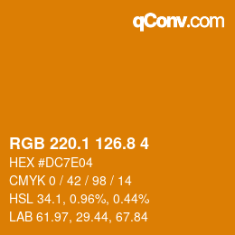 Color code: RGB 220.1 126.8 4 | qconv.com