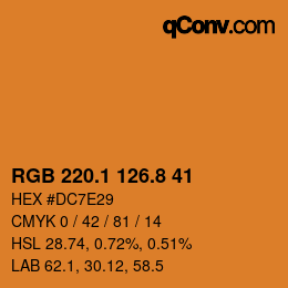Color code: RGB 220.1 126.8 41 | qconv.com