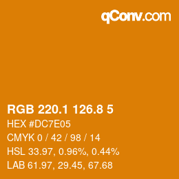 Color code: RGB 220.1 126.8 5 | qconv.com