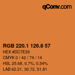 Color code: RGB 220.1 126.8 57 | qconv.com