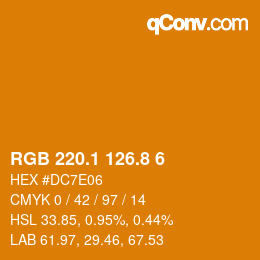 カラーコード: RGB 220.1 126.8 6 | qconv.com