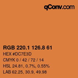 Color code: RGB 220.1 126.8 61 | qconv.com