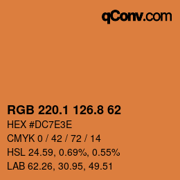 Color code: RGB 220.1 126.8 62 | qconv.com