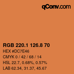 Color code: RGB 220.1 126.8 70 | qconv.com