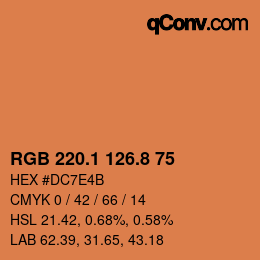 Color code: RGB 220.1 126.8 75 | qconv.com