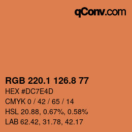 カラーコード: RGB 220.1 126.8 77 | qconv.com