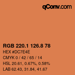 Color code: RGB 220.1 126.8 78 | qconv.com