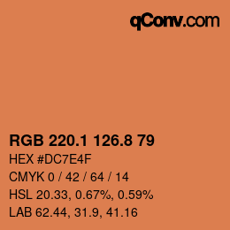 Color code: RGB 220.1 126.8 79 | qconv.com