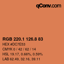 カラーコード: RGB 220.1 126.8 83 | qconv.com