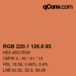 Color code: RGB 220.1 126.8 85 | qconv.com