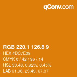 Color code: RGB 220.1 126.8 9 | qconv.com