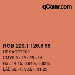 カラーコード: RGB 220.1 126.8 98 | qconv.com