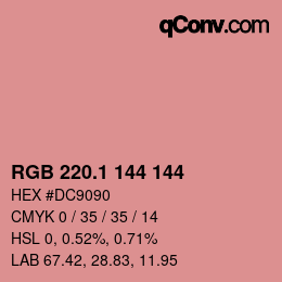 カラーコード: RGB 220.1 144 144 | qconv.com